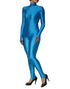 Dolce & Gabbana Blue Nylon Turtleneck Bodycon Jumpsuit Dress